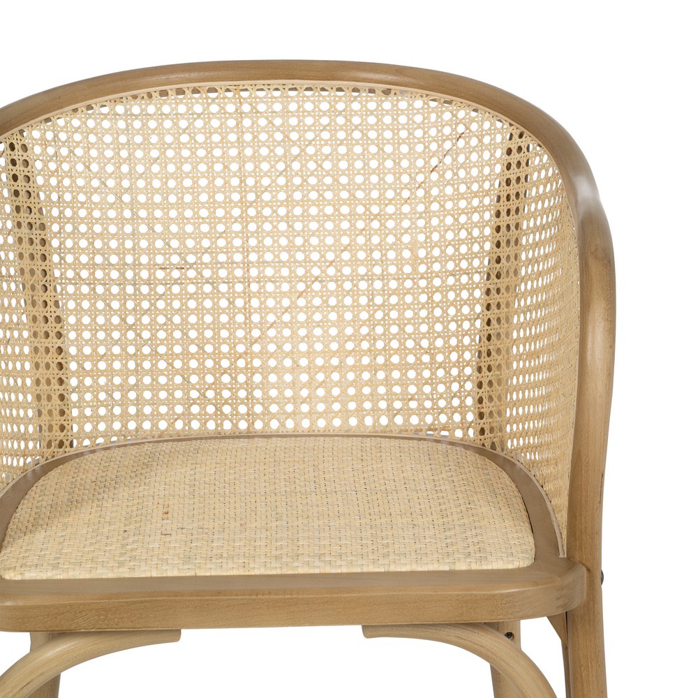 NATURAL WOOD-RATTAN CHAIR 56 X 58 X 77 CM