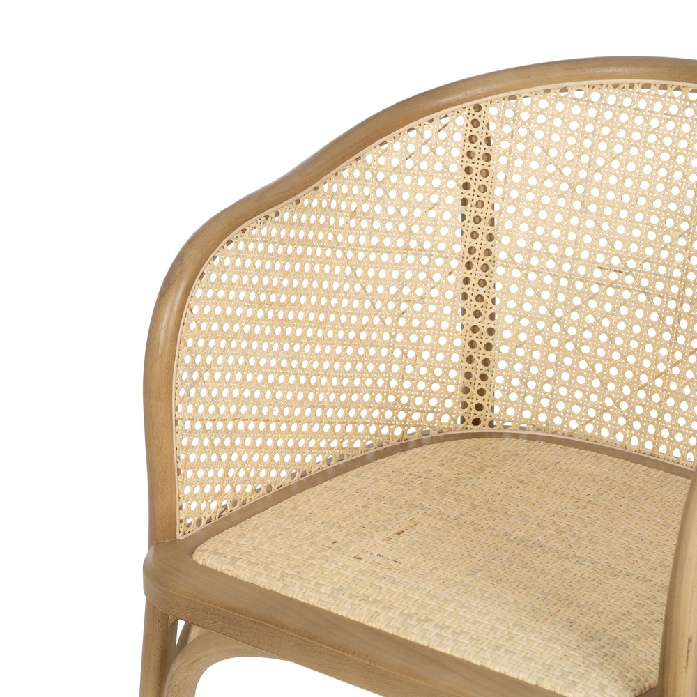 NATURAL WOOD-RATTAN CHAIR 56 X 58 X 77 CM