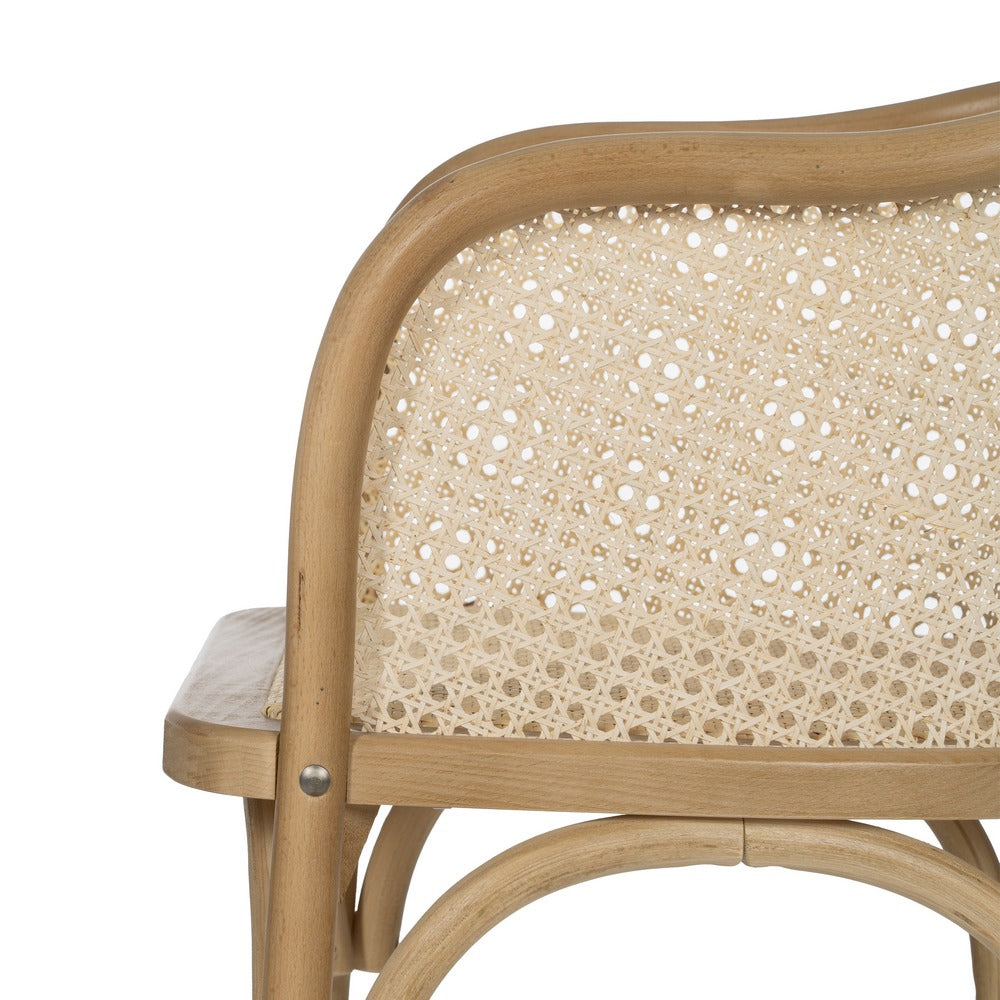NATURAL WOOD-RATTAN CHAIR 56 X 58 X 77 CM