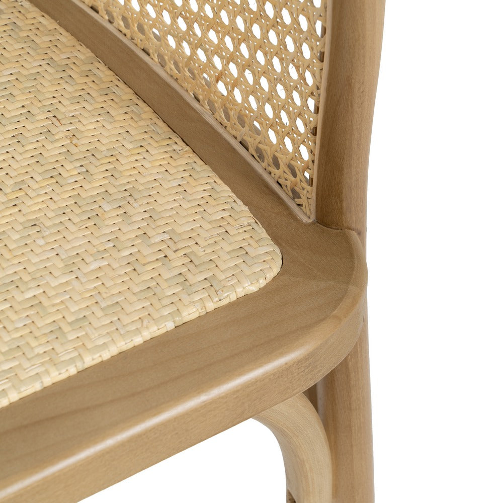 NATURAL WOOD-RATTAN CHAIR 56 X 58 X 77 CM