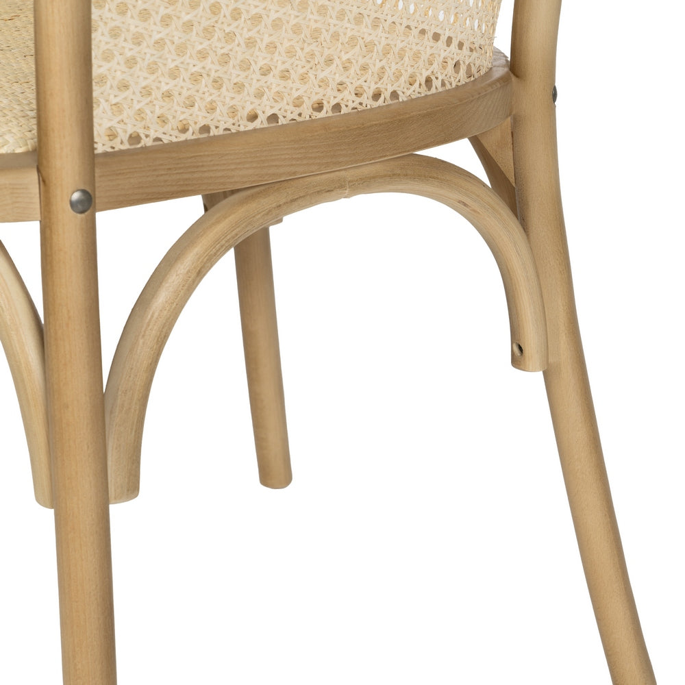 NATURAL WOOD-RATTAN CHAIR 56 X 58 X 77 CM