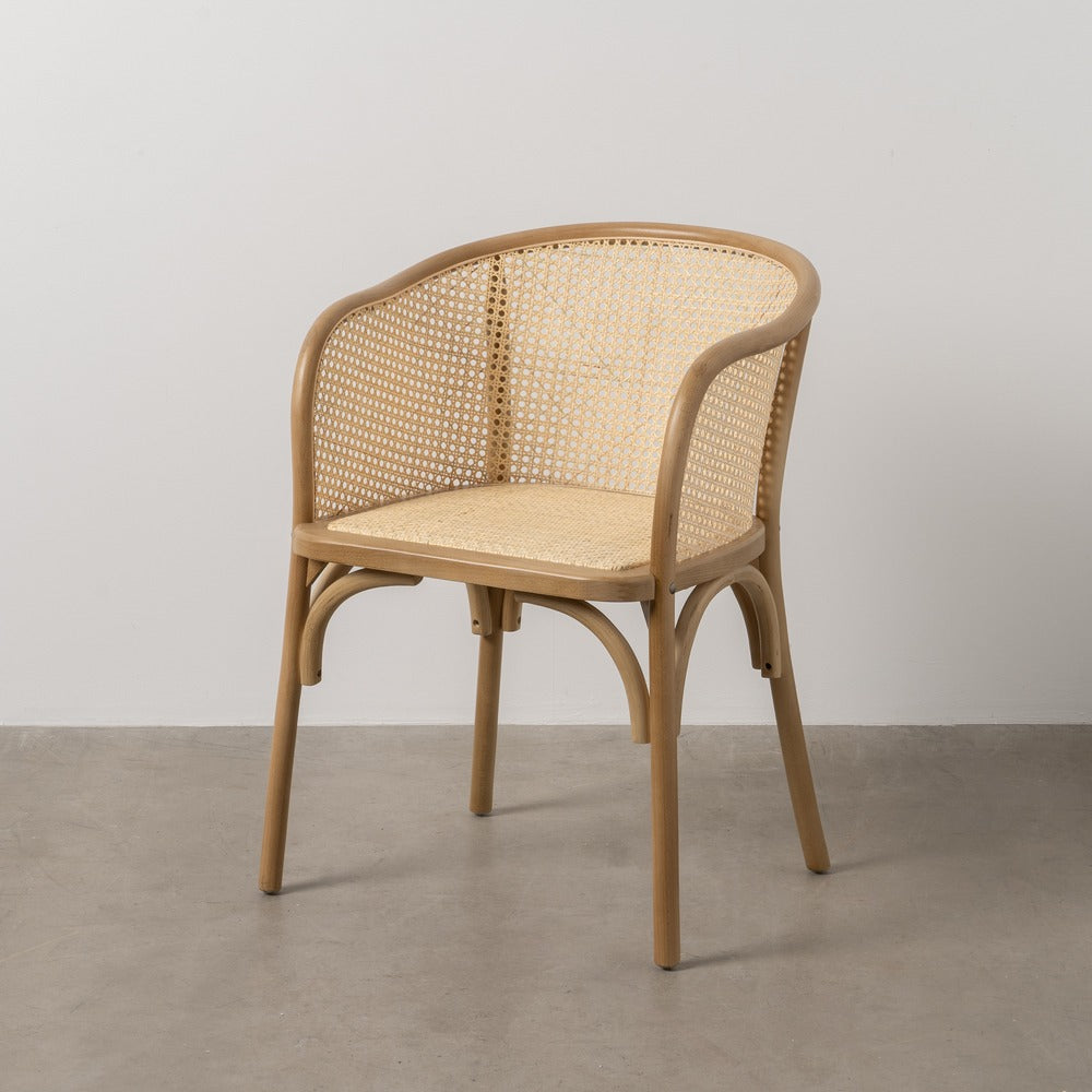 SILLA NATURAL MADERA-RAT�N 56 X 58 X 77 CM