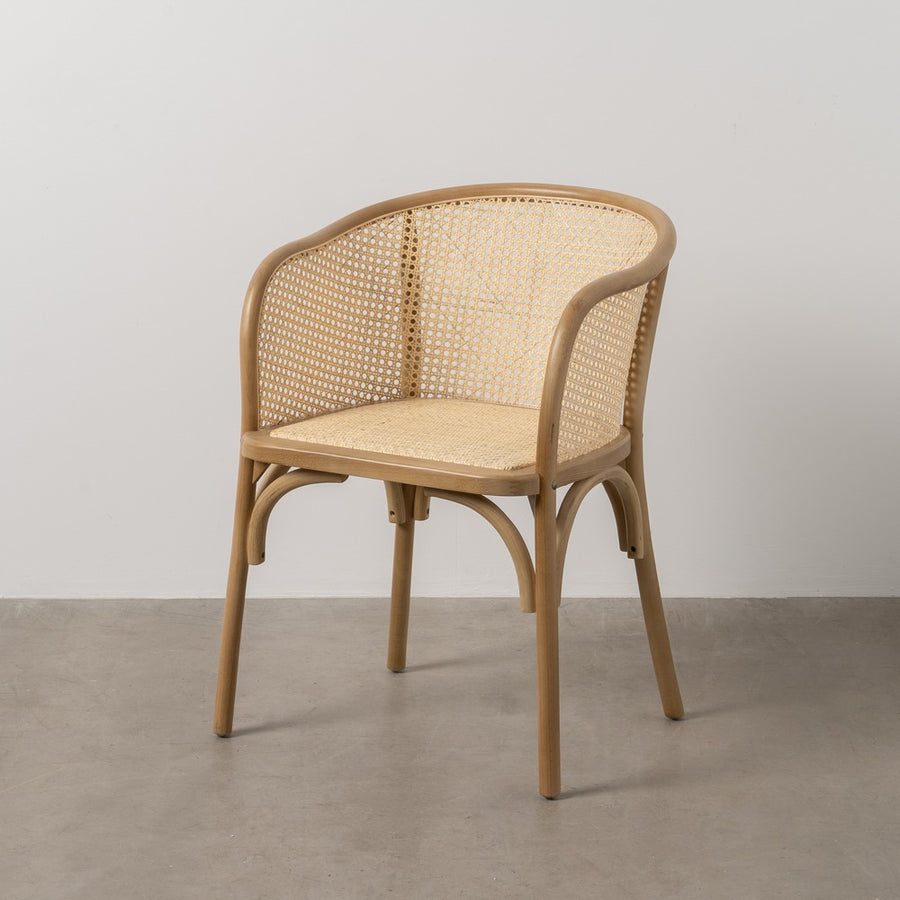 SILLA NATURAL MADERA-RATÁN 56 X 58 X 77 CM