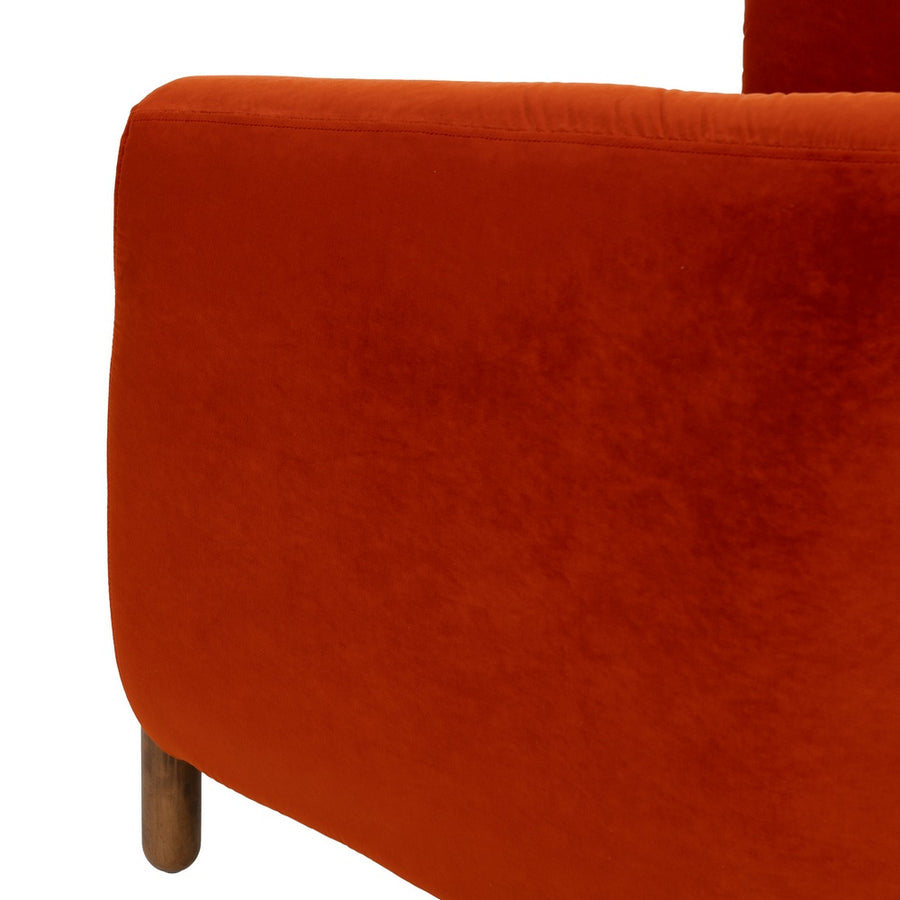 SILLÓN ROJO TEJIDO-MADERA SALÓN 82 X 77 X 74 CM