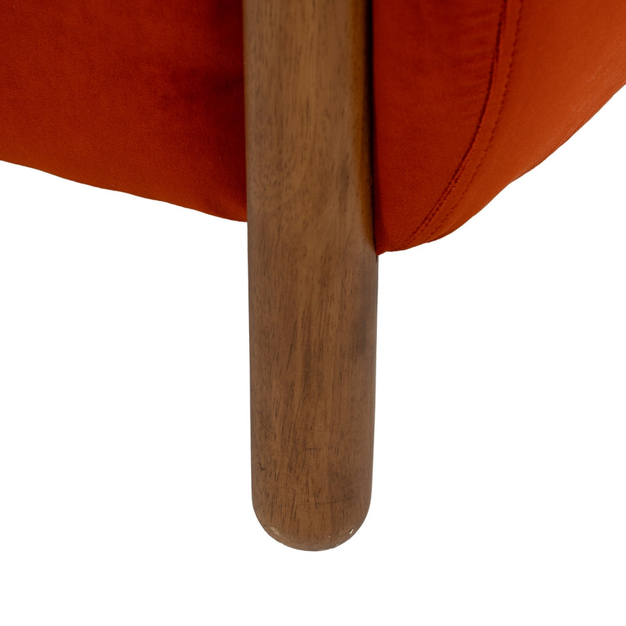 SILLÓN ROJO TEJIDO-MADERA SALÓN 82 X 77 X 74 CM