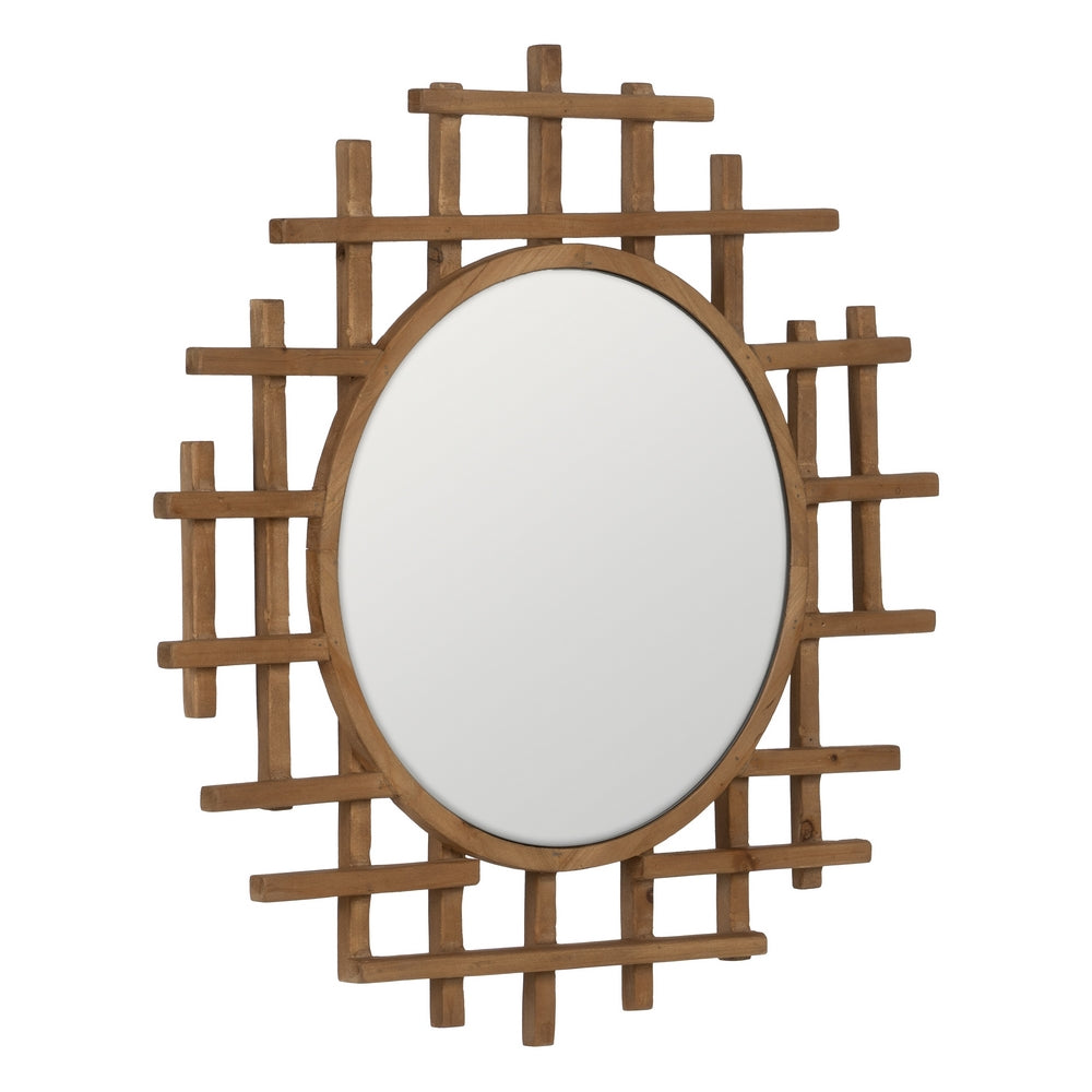 NATURAL WOOD DECORATIVE MIRROR 64 X 3 X 62.50 CM