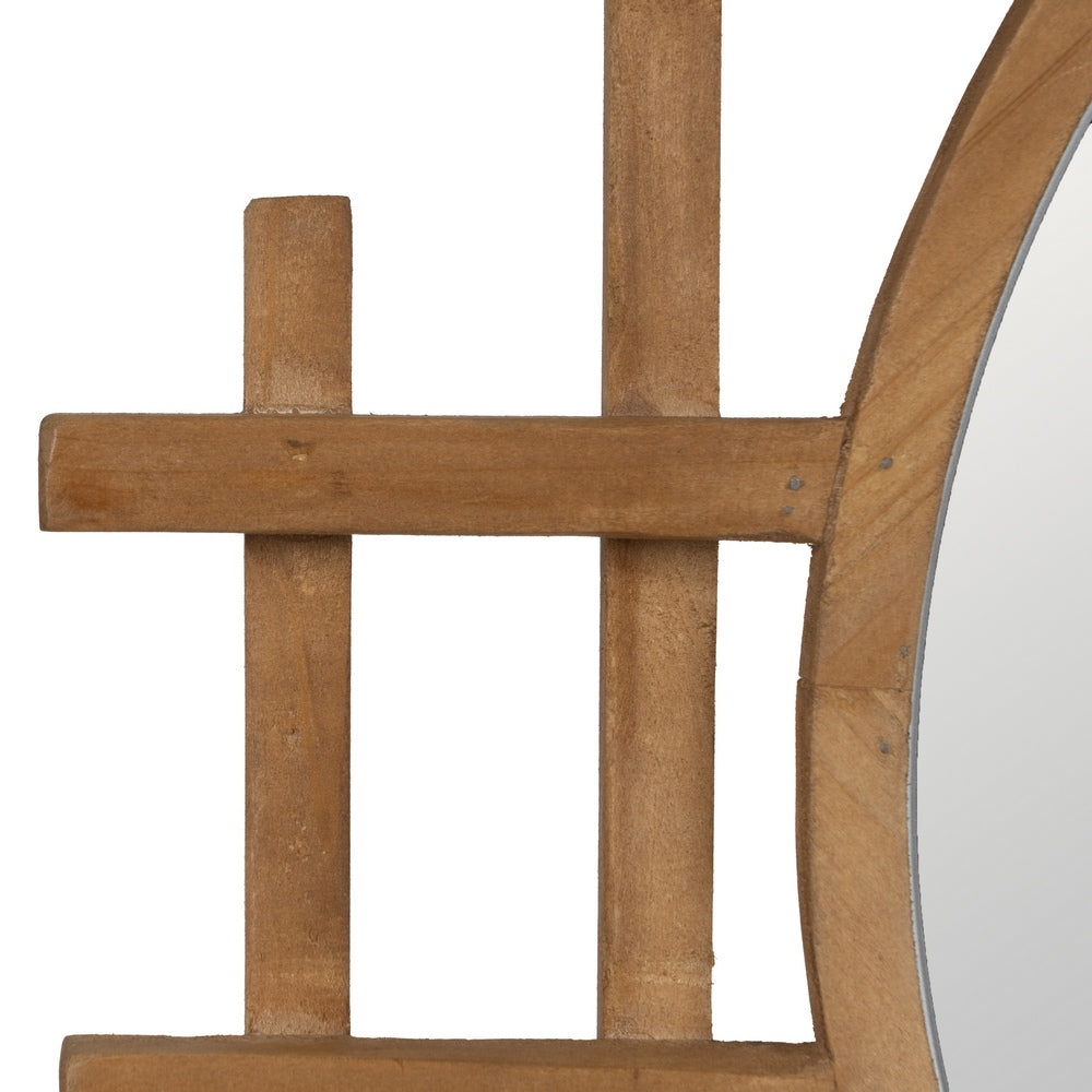 NATURAL WOOD DECORATIVE MIRROR 64 X 3 X 62.50 CM