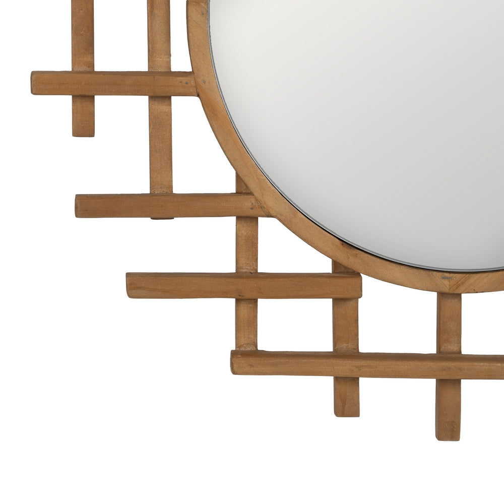 NATURAL WOOD DECORATIVE MIRROR 64 X 3 X 62.50 CM
