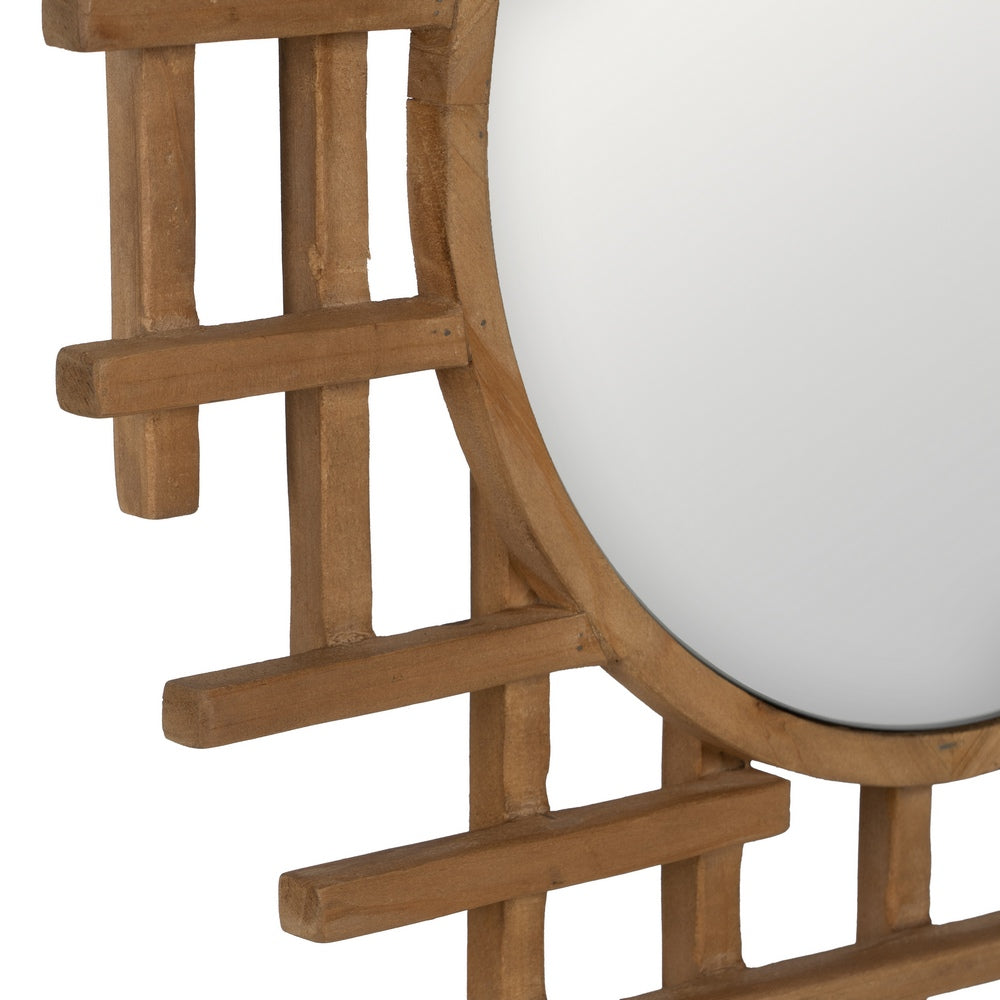 NATURAL WOOD DECORATIVE MIRROR 64 X 3 X 62.50 CM