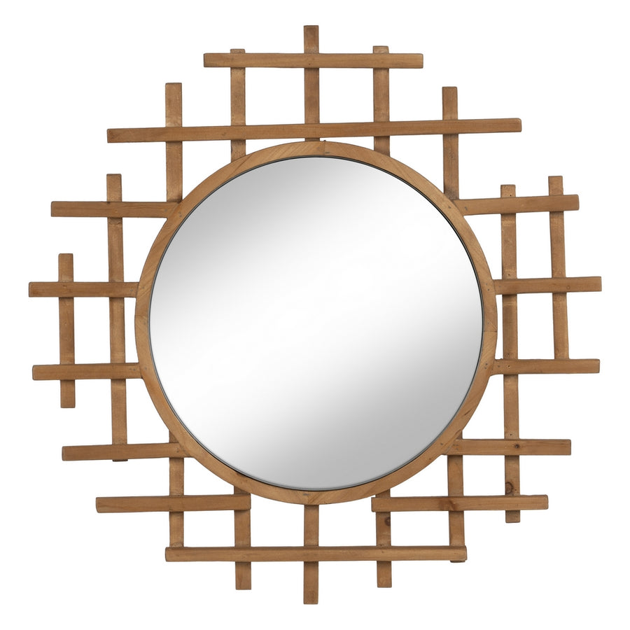 NATURAL WOOD DECORATIVE MIRROR 64 X 3 X 62.50 CM