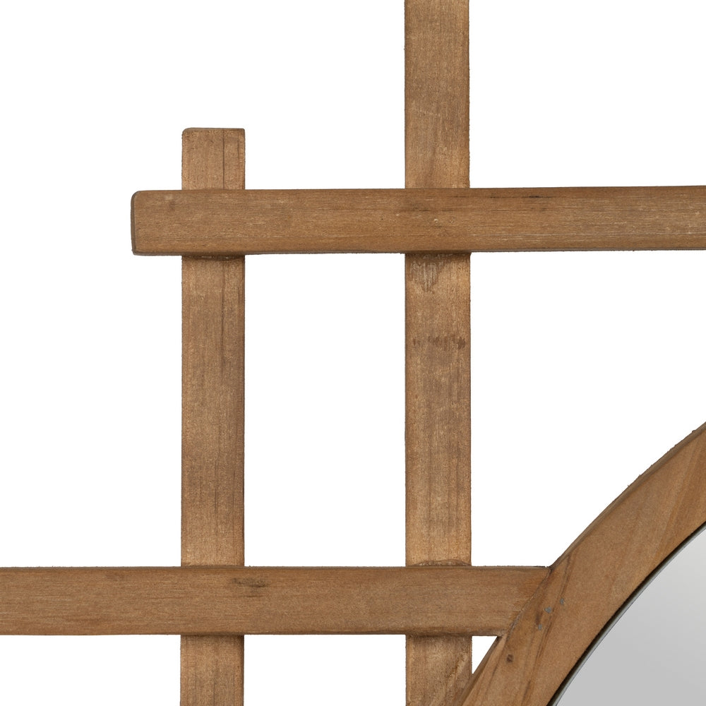NATURAL WOOD DECORATIVE MIRROR 100 X 3.50 X 100 CM