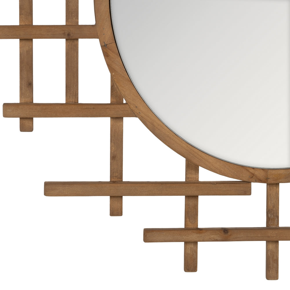 NATURAL WOOD DECORATIVE MIRROR 100 X 3.50 X 100 CM