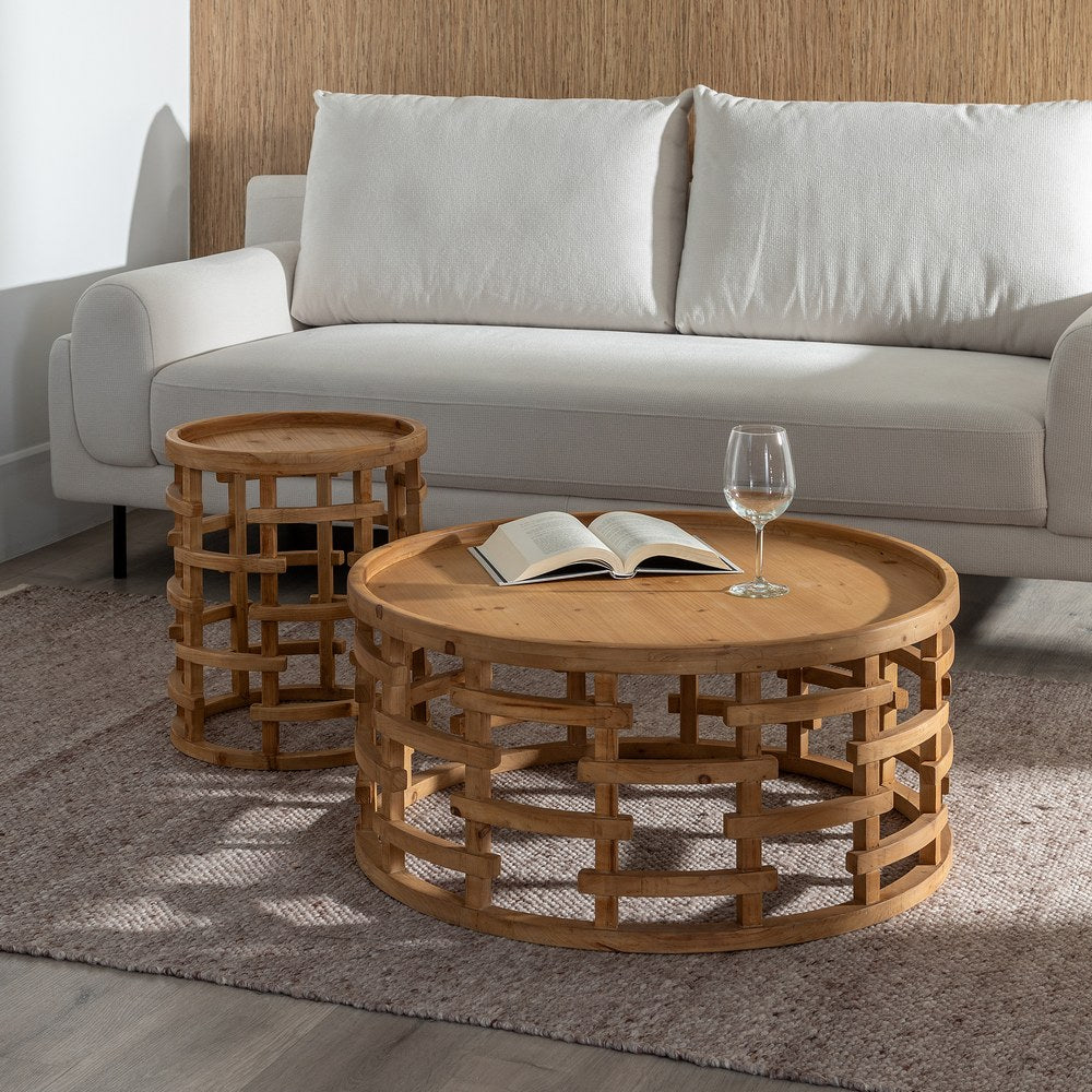 MESA CENTRO NATURAL DM-MADERA 80 X 80 X 36 CM