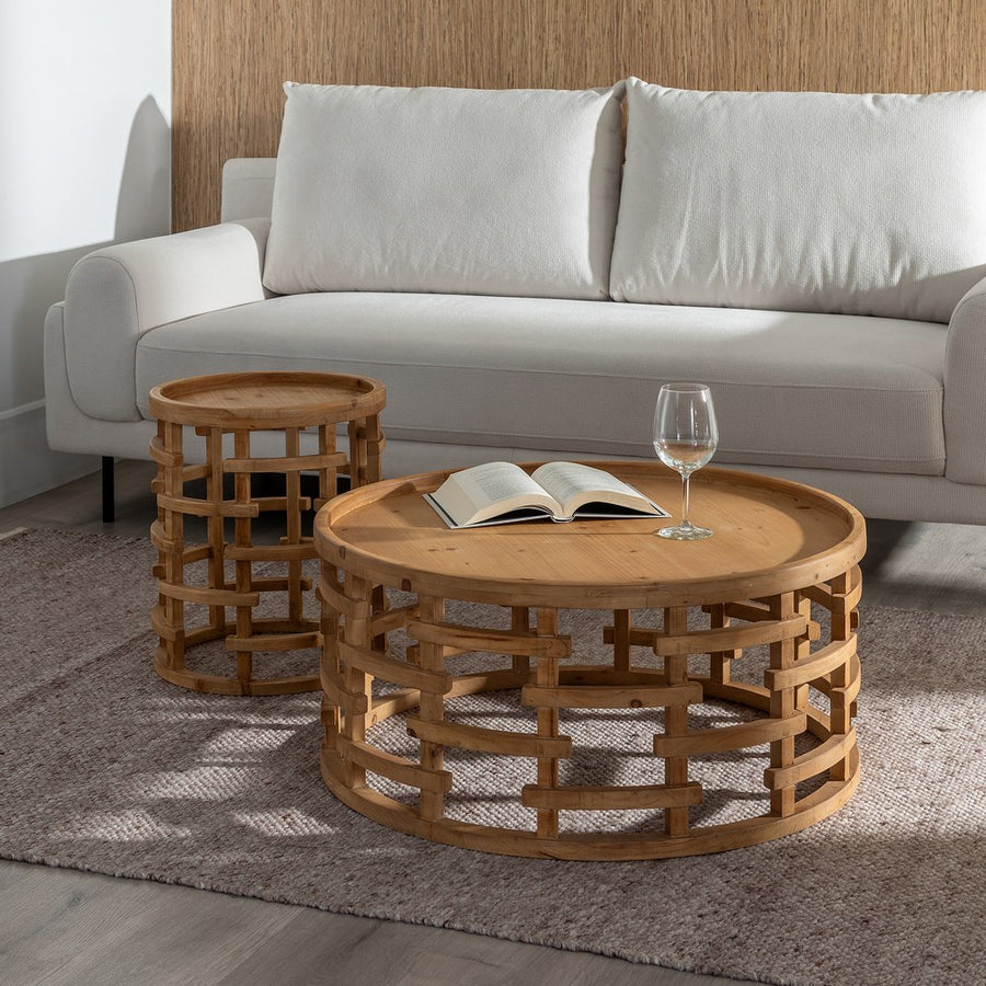 MESA CENTRO NATURAL DM-MADERA 80 X 80 X 36 CM