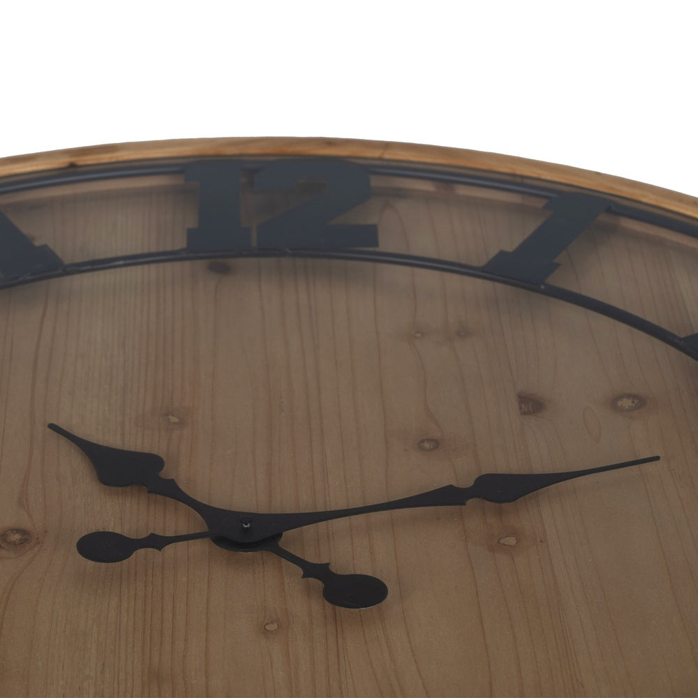MESA CENTRO RELOJ NATURAL DM-MADERA 80 X 80 X 36 CM