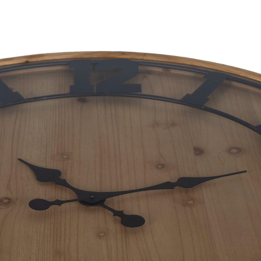 MESA CENTRO RELOJ NATURAL DM-MADERA 80 X 80 X 36 CM
