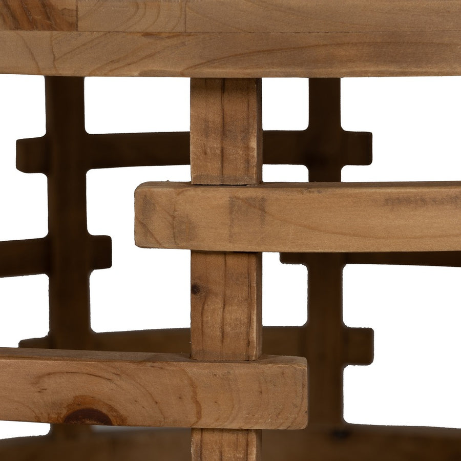 MESA CENTRO RELOJ NATURAL DM-MADERA 80 X 80 X 36 CM