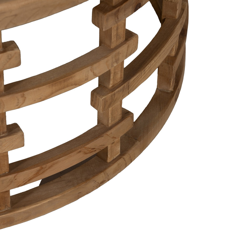 MESA CENTRO RELOJ NATURAL DM-MADERA 80 X 80 X 36 CM