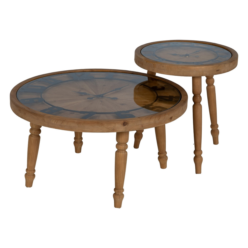 MESITA RELOJ NATURAL DM-MADERA 50 X 50 X 52,50 CM