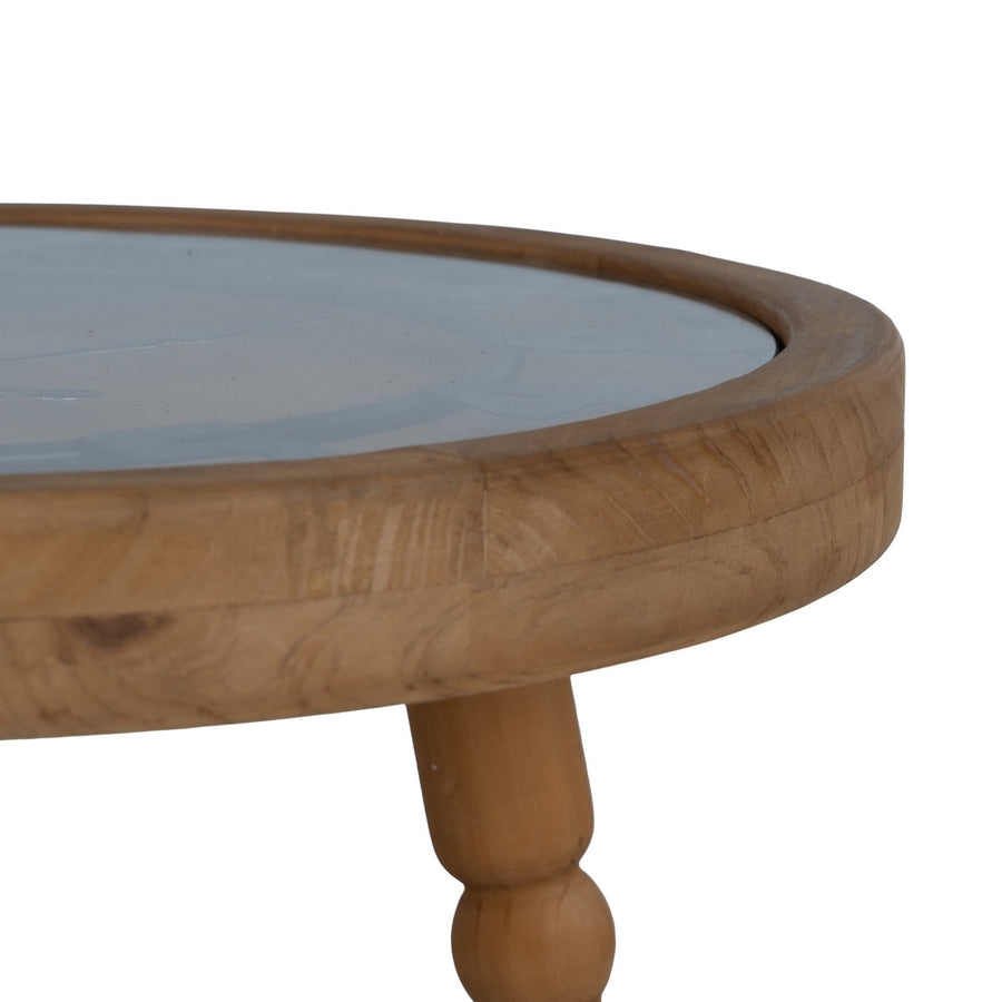 MESITA RELOJ NATURAL DM-MADERA 50 X 50 X 52,50 CM