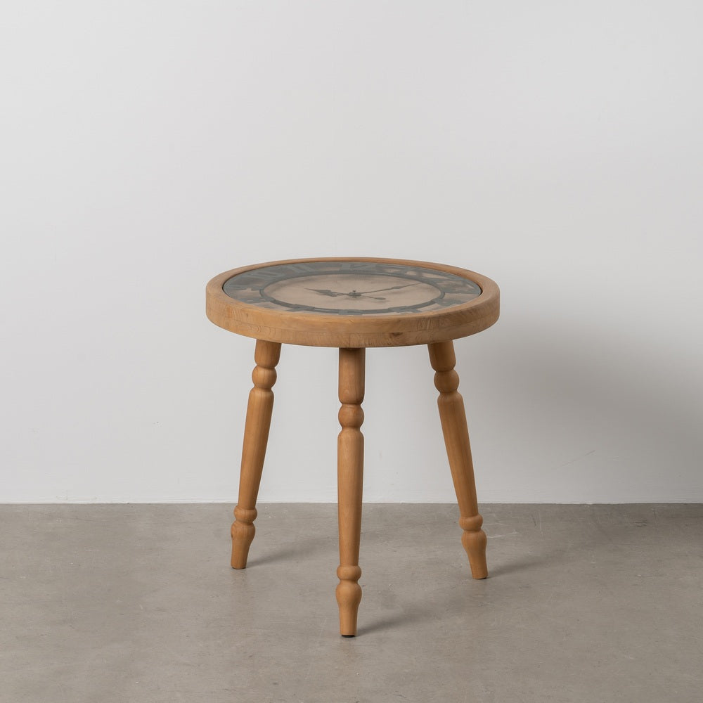 MESITA RELOJ NATURAL DM-MADERA 50 X 50 X 52,50 CM