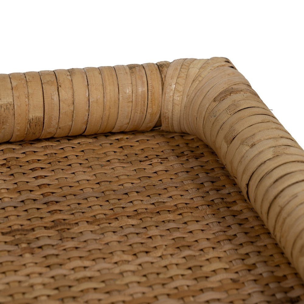 S/2 BANDEJA NATURAL RATÁN DECORACIÓN 47,50 X 30 X 4 CM