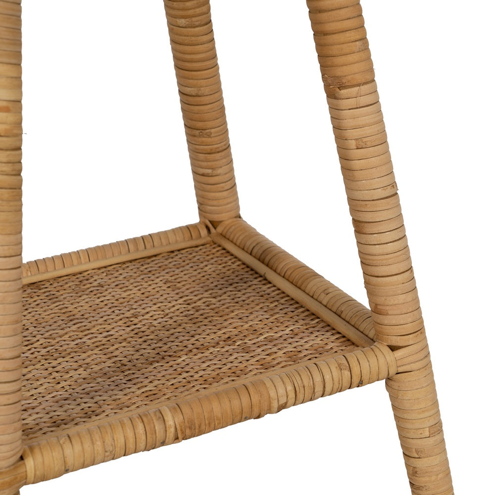 NATURAL RATTAN SIDE TABLE LIVING ROOM 45 X 45 X 56.50 CM