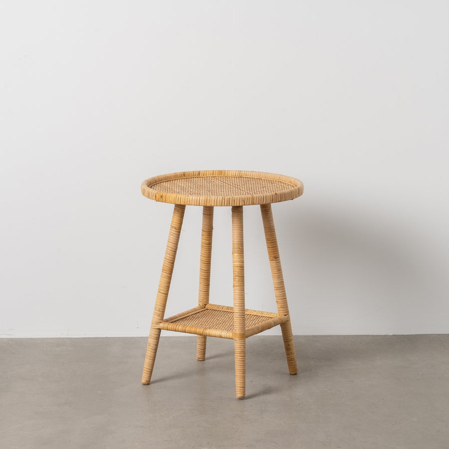 MESA AUXILIAR NATURAL RATÁN SALÓN 45 X 45 X 56,50 CM