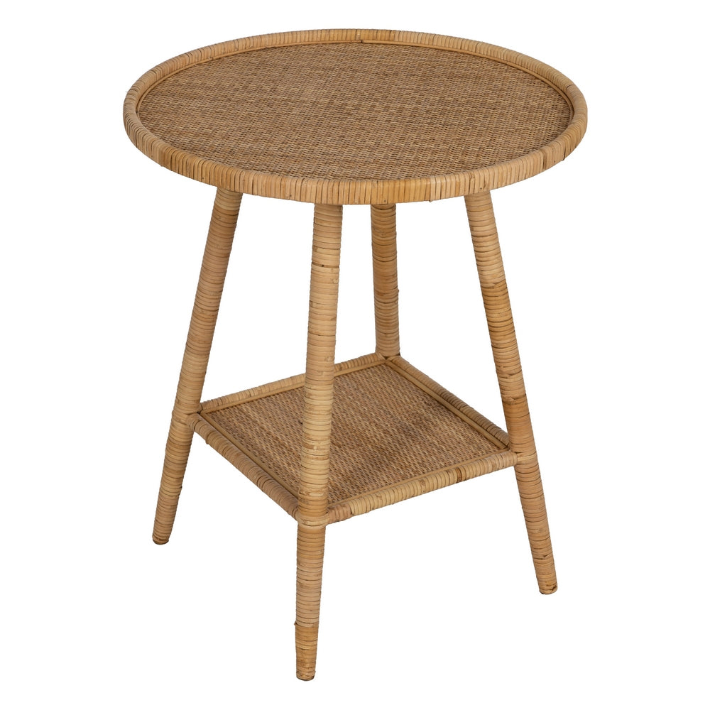 MESA AUXILIAR NATURAL RATÁN SALÓN 60 X 60 X 71 CM