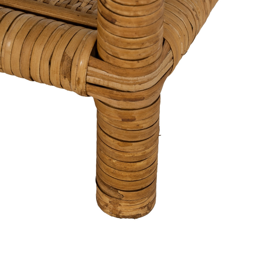 MESA CENTRO NATURAL RATÁN / CRISTAL 90 X 40 X 42 CM