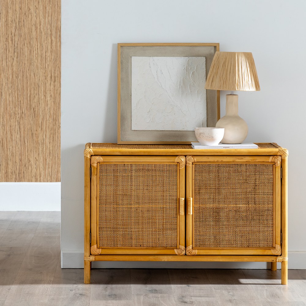 MUEBLE AUXILIAR NATURAL RATÁN SALÓN 97,50 X 40 X 65 CM
