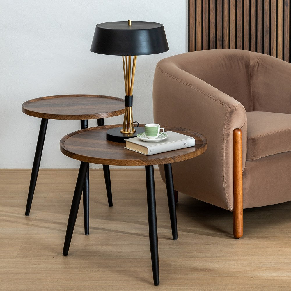 MESA AUXILIAR MARRÓN DM-METAL SALÓN 60 X 60 X 49,50 CM