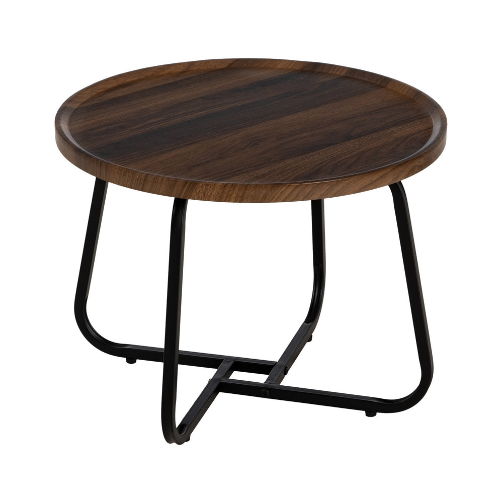 MESA CENTRO MARRÓN DM-METAL SALÓN 50 X 50 X 38 CM