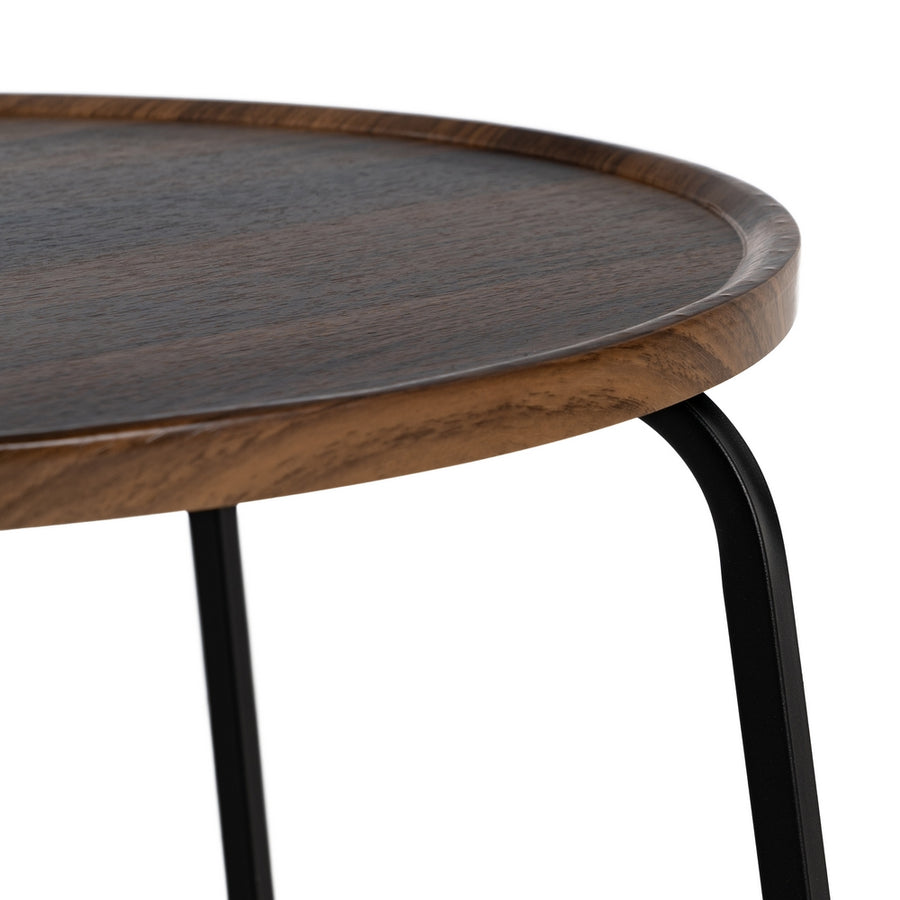 BROWN MDF-METAL COFFEE TABLE LIVING ROOM 60 X 60 X 45 CM