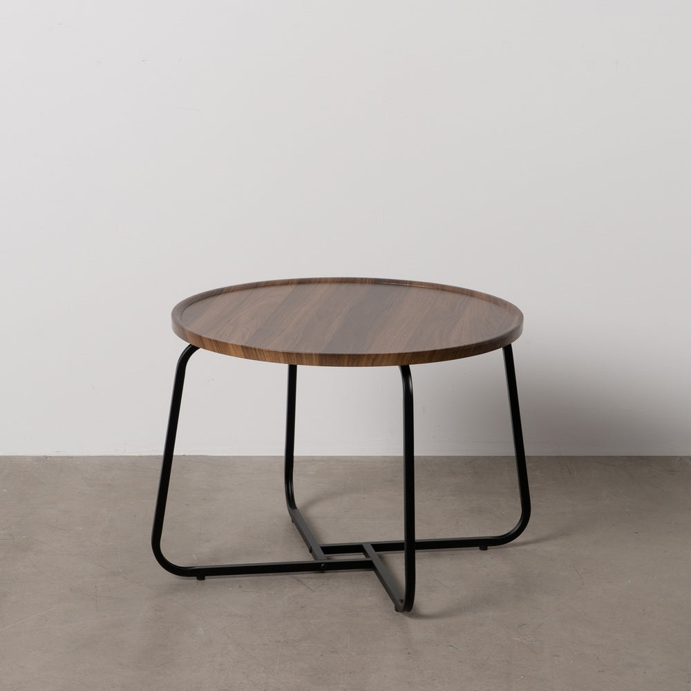 BROWN MDF-METAL COFFEE TABLE LIVING ROOM 60 X 60 X 45 CM
