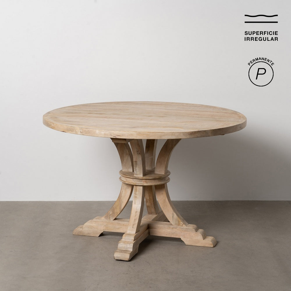 MESA COMEDOR BLANCO ROZADO 120 X 120 X 76 CM