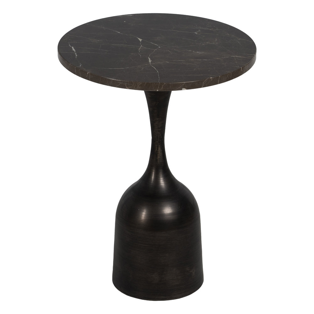 BLACK METAL-MARBLE SIDE TABLE 40 X 40 X 53 CM