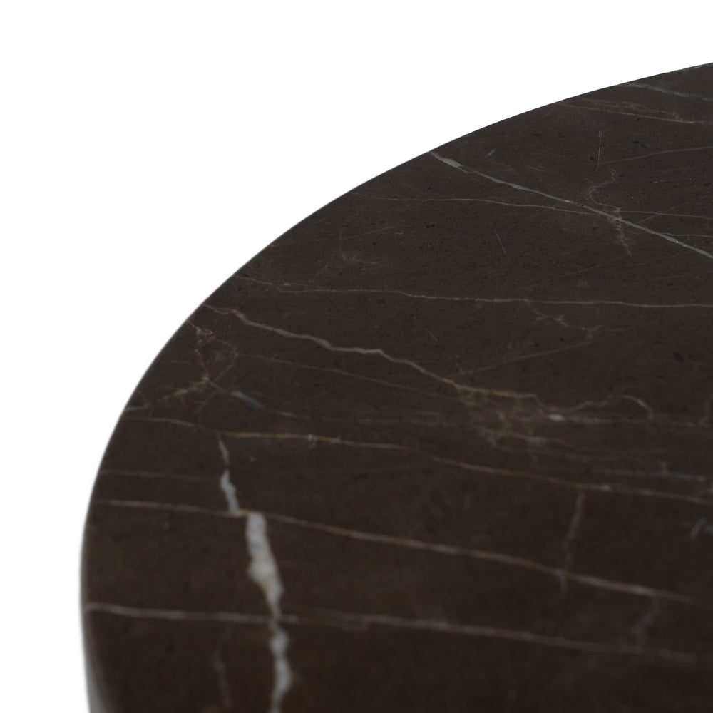 BLACK METAL-MARBLE SIDE TABLE 40 X 40 X 53 CM