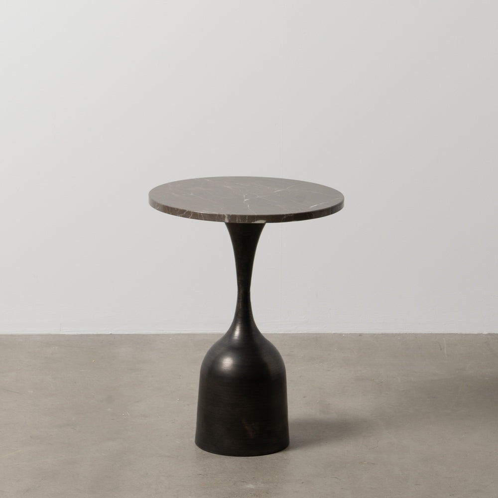 MESITA NEGRO METAL-MÁRMOL 40 X 40 X 53 CM