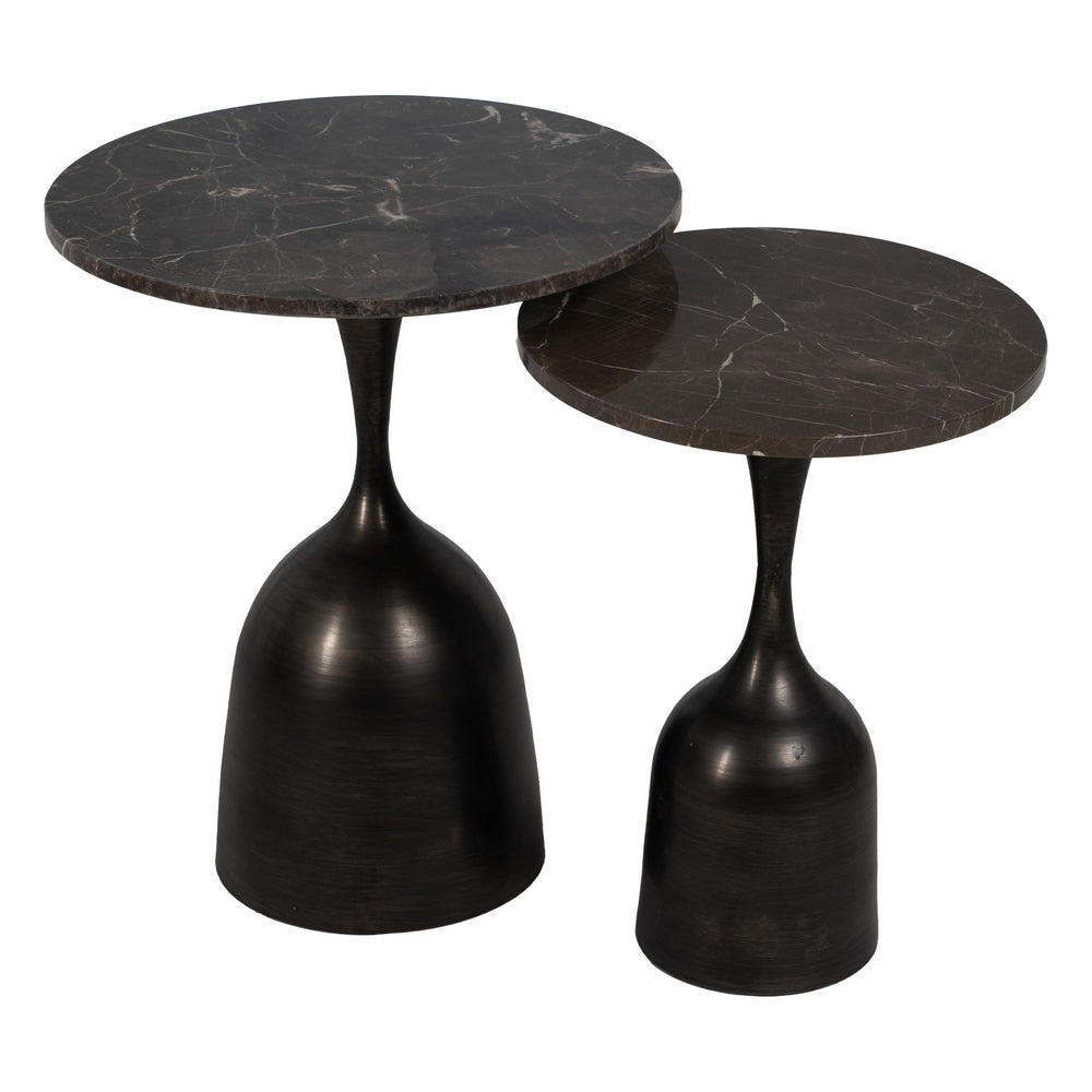 MESITA NEGRO METAL-MÁRMOL 50 X 50 X 58 CM