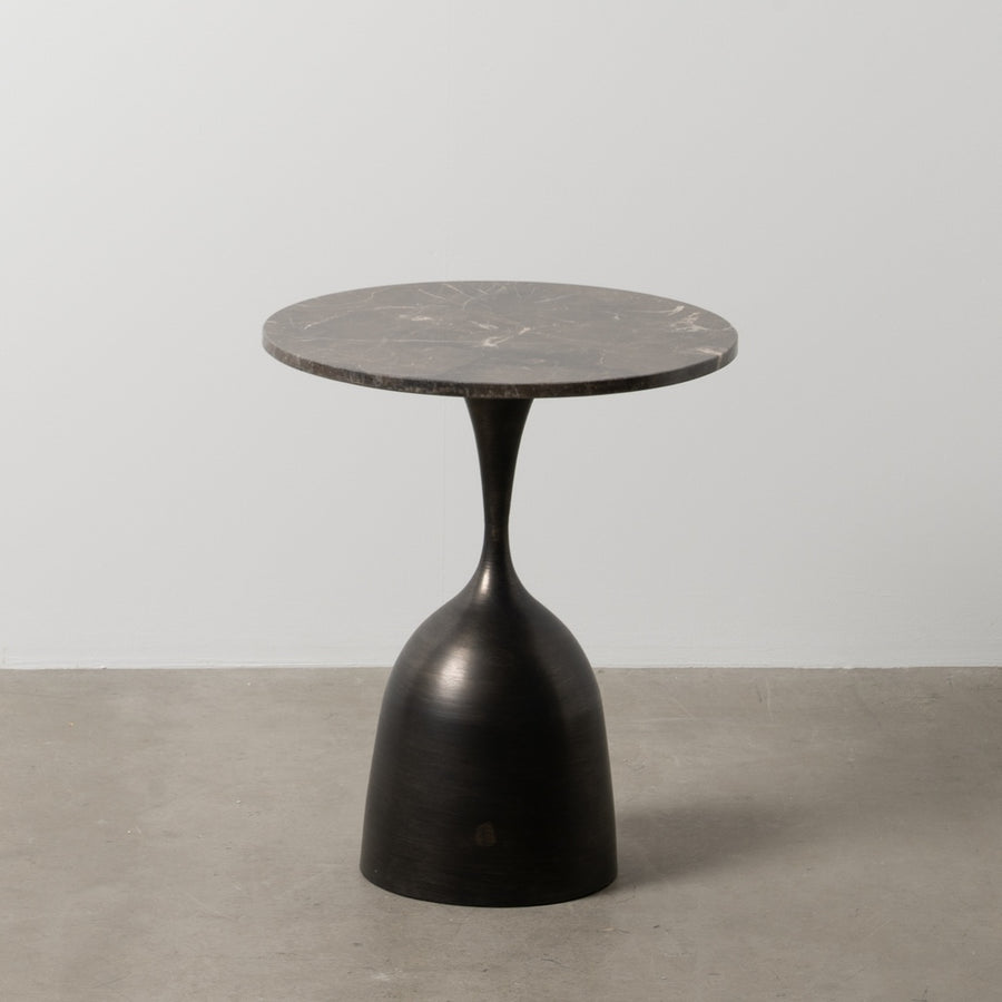 MESITA NEGRO METAL-MÁRMOL 50 X 50 X 58 CM