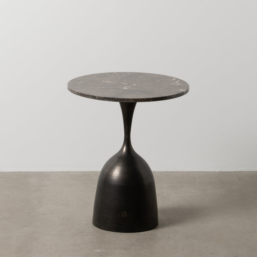 MESITA NEGRO METAL-MÁRMOL 50 X 50 X 58 CM