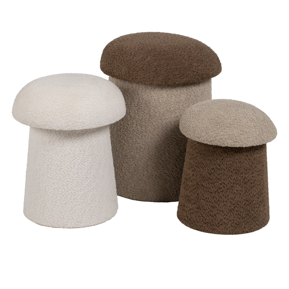 S/2 PUF BEIGE-MARR�N TEJIDO 40 X 40 X 48 CM