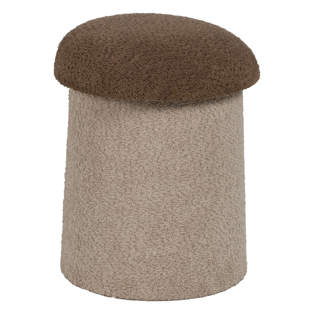 S/2 PUF BEIGE-MARRÓN TEJIDO 40 X 40 X 48 CM