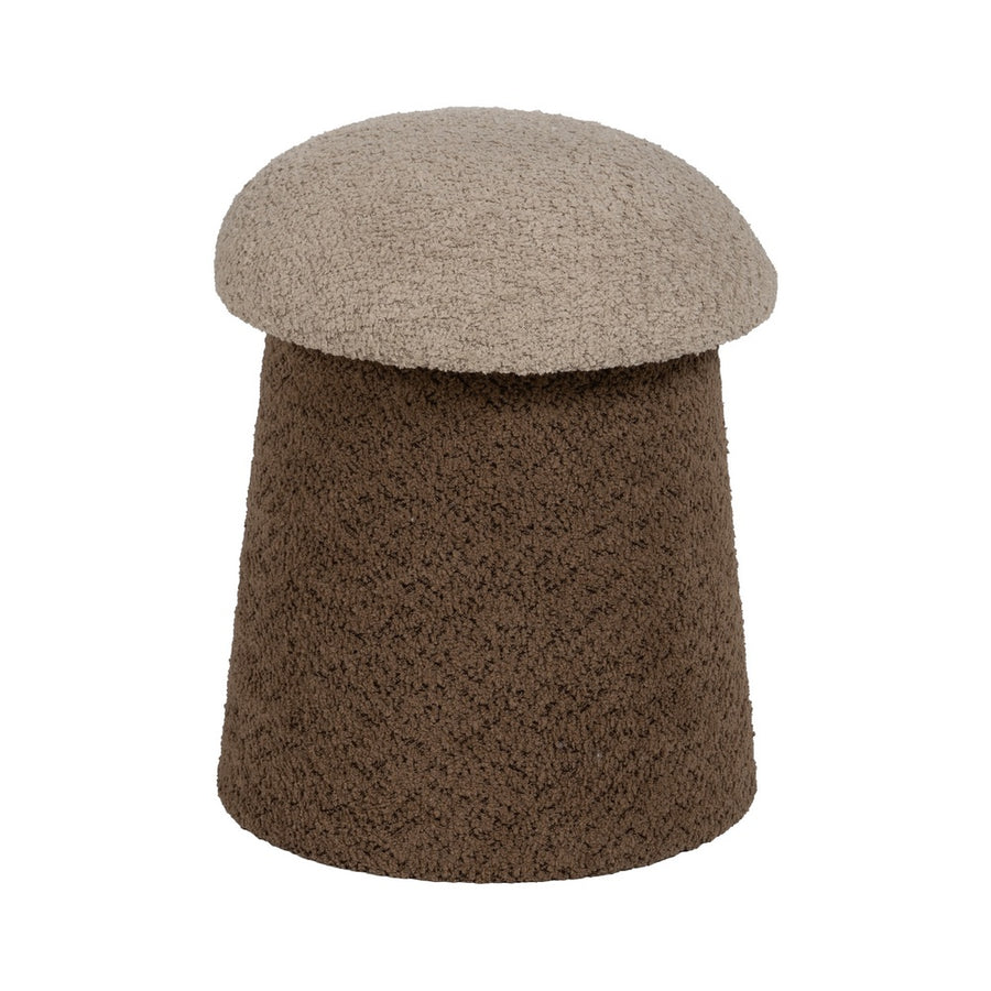 S/2 PUF BEIGE-MARRÓN TEJIDO 40 X 40 X 48 CM