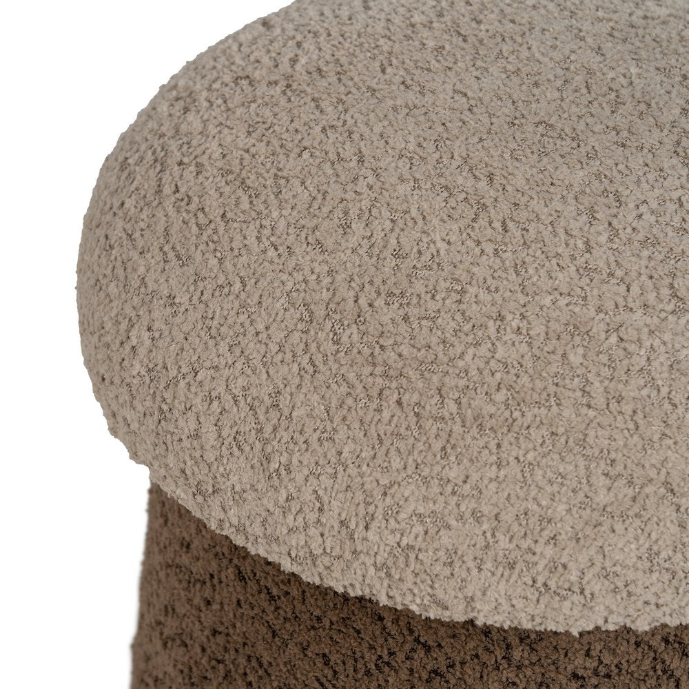 S/2 PUF BEIGE-MARRÓN TEJIDO 40 X 40 X 48 CM