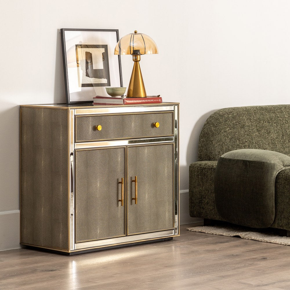 MUEBLE RECIBIDOR ESPEJO GRIS-PLATA 81 X 41 X 76,50 CM
