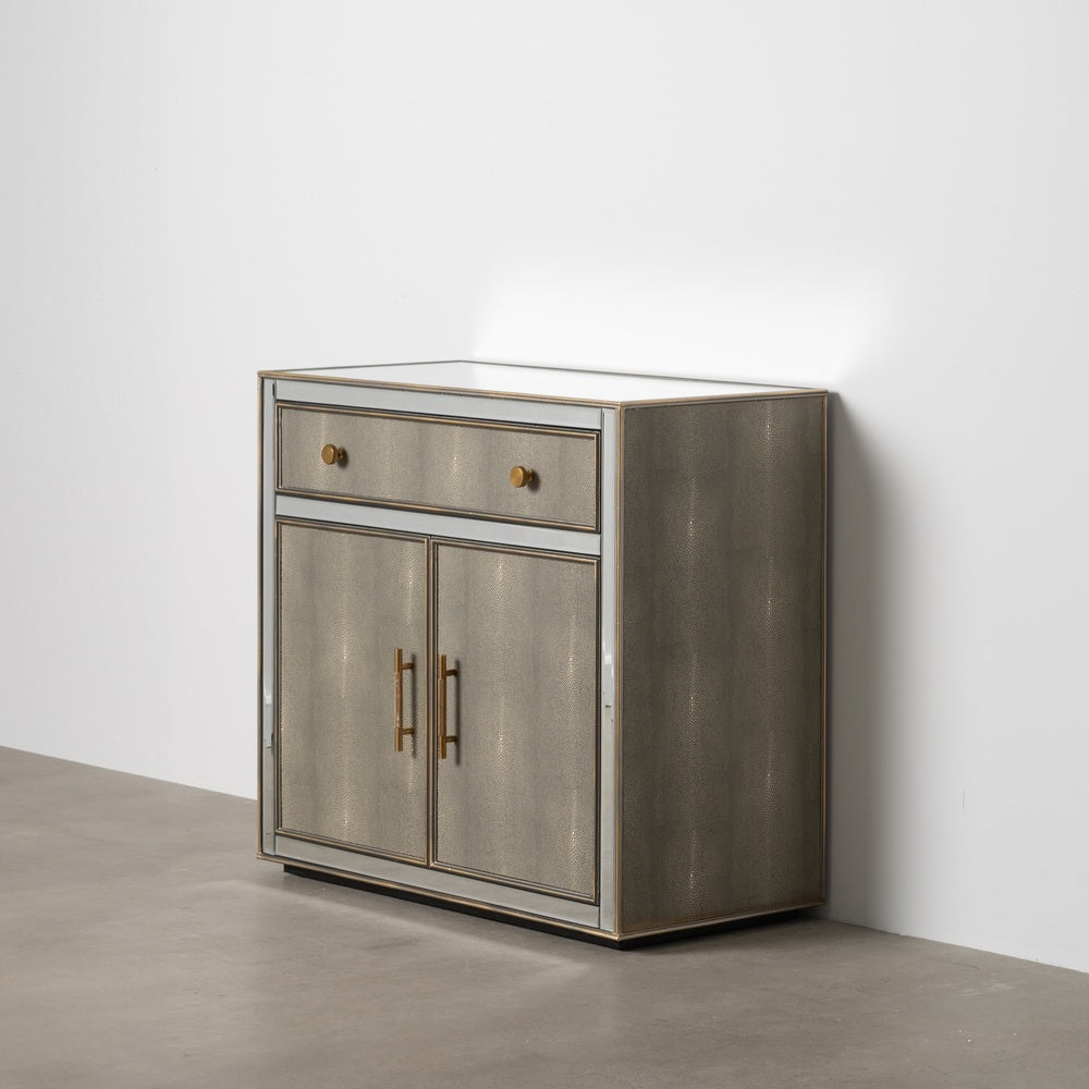 MUEBLE RECIBIDOR ESPEJO GRIS-PLATA 81 X 41 X 76,50 CM