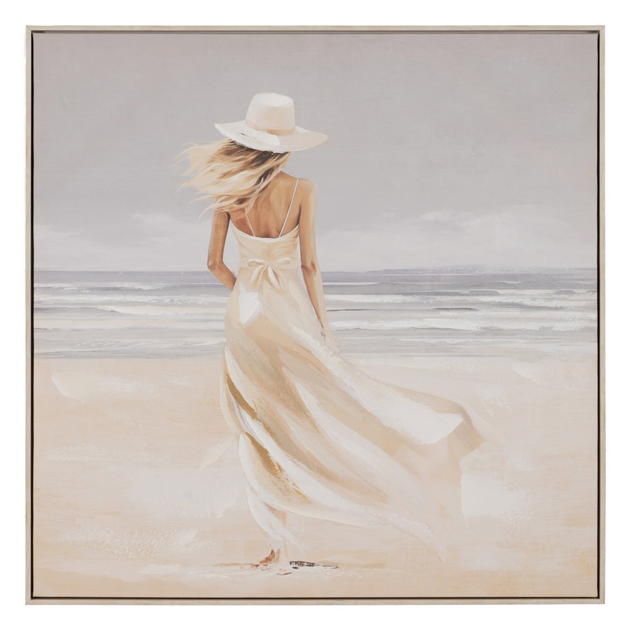 CUADRO PINTURA MUJER-PLAYA 2/M LIENZO 80 X 3,50 X 80 CM