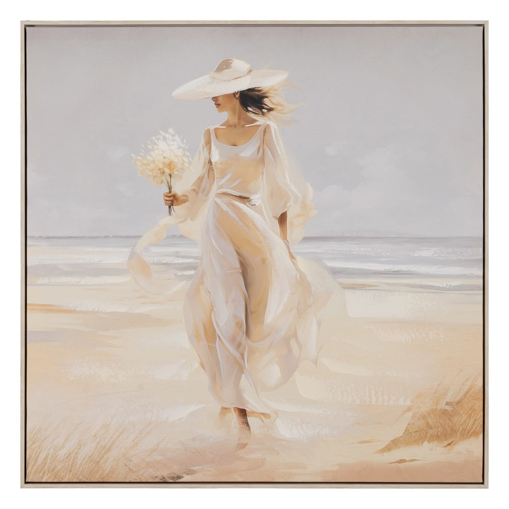 CUADRO PINTURA MUJER-PLAYA 2/M LIENZO 80 X 3,50 X 80 CM
